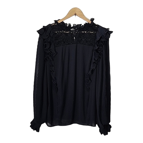 Anthropology pleated ruffled blouse size L - Picture 7 of 7
